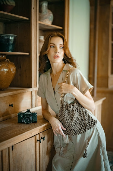 Safari Linen Mini Dress - Beige